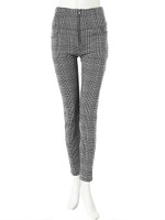 ハイウエストチェックパンツ/グレー