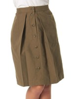 フロントボタンタイトミディアムスカート/Camel