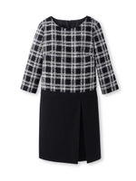 ブークレーチェック切り替えワンピース/キャメル(241)