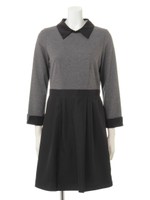 ポンチ×タフタ衿付ドッキングＯＰ/ピンク