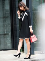 レーステープフレアワンピ/オフホワイト