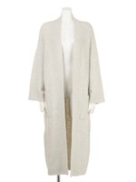 Vネックロングカーディガン/ライトグレー