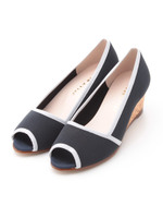 【JELLYBEANS】パイピングオープントゥパンプス/黒