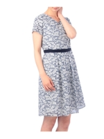 ギンガムリーフワンピース/ネイビー(293)