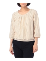 ストライプ柄プルオーバー/パープル(383)