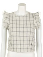 チェックノースリーブブラウス/Bkmix