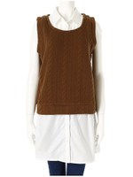 ドッキングノースリケーブルニット/ブラウン