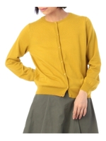 ベーシッククルーネックニットカーディガン/ダークグリーン(023)