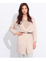 ベルト付き着流しロングカーディガン/ブラック(019)