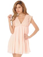 レース×シフォンプリーツワンピース/PINK