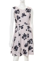 【美人百花10月号掲載】モノトーンローズプリントワンピース/クロ