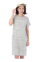 かすれ杢チュニックワンピース/グレー(012)