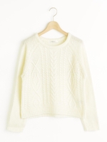 ショート丈ケーブルプルオーバー/ラベンダー