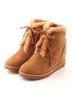 デザインムートンブーツ/ブラック