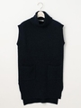 ハイネックラムロングベスト/キナリ