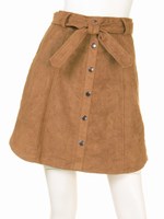 フロント釦Aラインスエードスカート(追加生産/キャメル)/キャメル