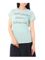 ロゴデザイン袖ロールアップTシャツ/サックス(090)