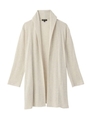 [L]ショールカラー八分袖ニットカーディガン/ホワイト(902)