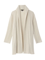 [L]ショールカラー八分袖ニットカーディガン/ホワイト(902)