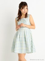 【Tralala】パステル千鳥ワンピース/ブラック