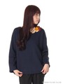 【super hakka×Bloomy psykheコラボ】コサージュ付吊風裏毛/ネイビー
