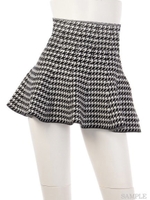 ジャガ−ドニット千鳥スカ−ト/ブラック