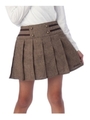 ツイードプリーツスカート/ブラウン(042)