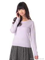 フラワー刺繍ニット/ピンク