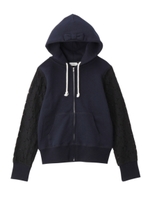 レース切り替えジップアップパーカ/ネイビー(093)