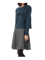 ロゴカットソー+杢調フレアスカートセット/グレー(012)