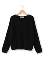 ワイドVネックニットプルオーバー/ブラック(019)