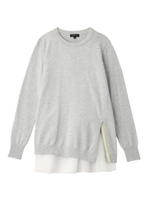 変形ニット+シフォン裾タンクトップSET/ホワイト(002)