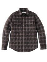 キルティング×フランネルチェックシャツ/ダークブラウン(243)