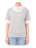 シャツレイヤード風プルオーバー/ホワイト(302)