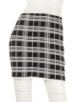 チェック柄ニットSK/オフホワイト