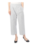 ナローストライプクロップドワイドパンツ/ネイビー(393)