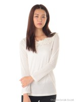 フラワーレースカットソー/カーキ