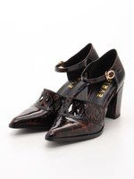 ラダーカッティングパンプス/ブラック