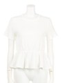 ワッフルフリルTシャツ/WHITE