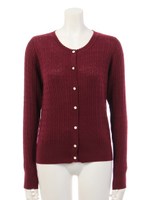 細ケーブルカーディガン/レンガ