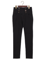 6釦ハイウエストスキニー/PT/クロ