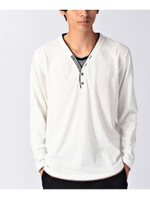 Vネックデザインカットソープルオーバー/ベビーピンク(071)