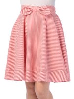 【Tralala】ストライプウサギスカート/レッド