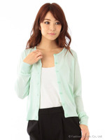 クルーネックカーディガン/グリーン