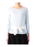 ビッグリボンつきニットプルオーバー/ライトブルー(091)