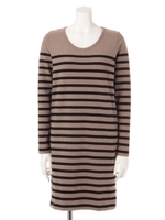 プレミアムボーダーワンピース＜オリジナル＞/ブラック×ブラウン