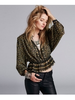 ペプラム柄ブラウス/ブラック(119)