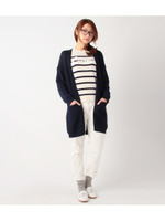 ロングニットカーディガン/ネイビー(093)