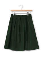 圧縮ウールタックスカート/ネイビー(093)