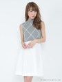 格子チェックコンビワンピース/グレー